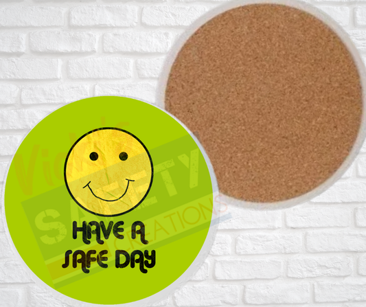 Ceramic Coasters - Have a Safe Day (Asst Colors)