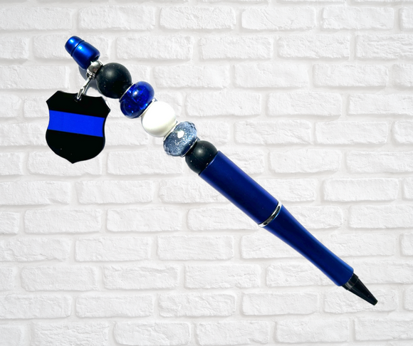 Beaded Pen-Blue Line