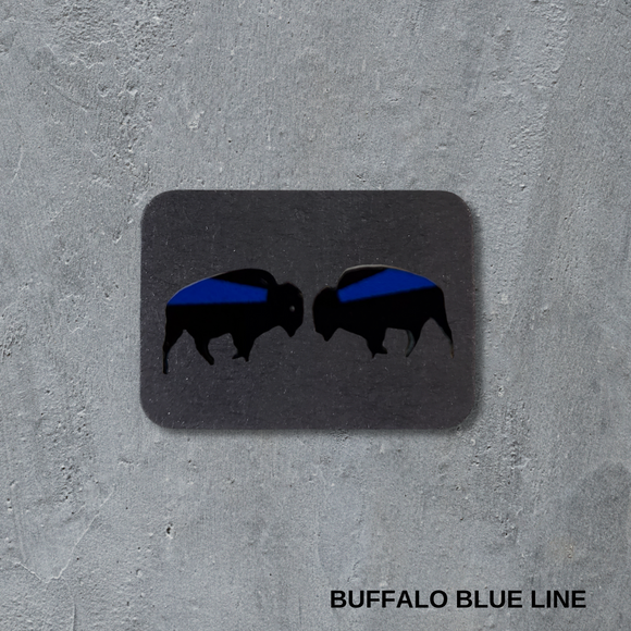 Stud Earrings - Buffalo Blue Line