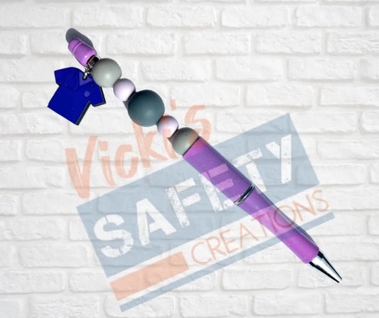 Beaded Pen-Scrubs (Asst Colors) Purple Office Supplies