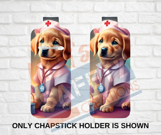 Keychain accessories - Chapstick Holder Lotion Holder Key fob - GOLDEN RETRIEVER Golden Retriever Nurse / Chapstick