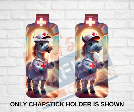 Keychain accessories - Chapstick Holder Lotion Holder Key fob - HORSE Horse Nurse / Chapstick Holder ONLY Car gift set