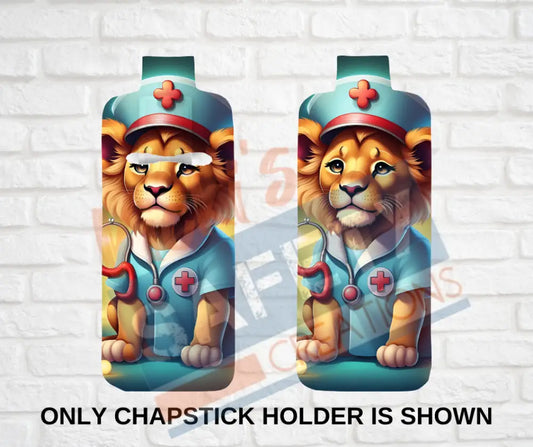 Keychain accessories - Chapstick Holder Lotion Holder Key fob - LION Lion Nurse / Chapstick Holder ONLY Car gift set