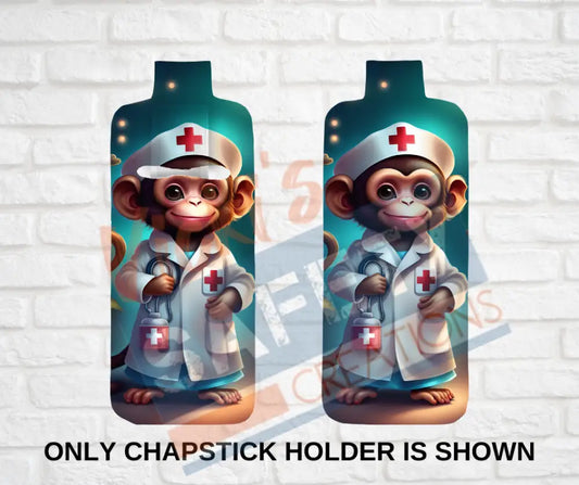 Keychain accessories - Chapstick Holder Lotion Holder Key fob - MONKEY Monkey Nurse / Chapstick Holder ONLY Car gift set