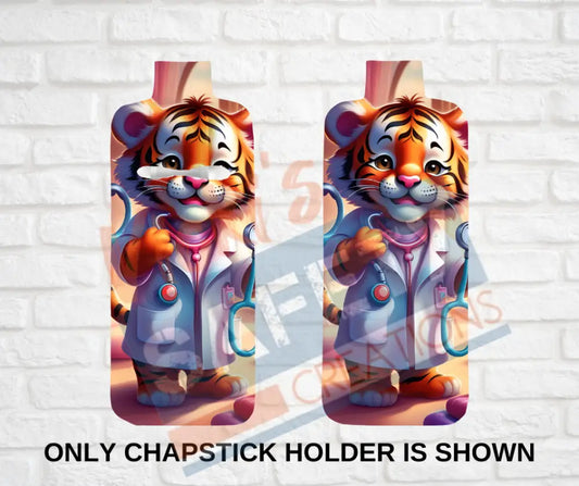 Keychain accessories - Chapstick Holder Lotion Holder Key fob - TIGER Tiger Nurse / Chapstick Holder ONLY Car gift set