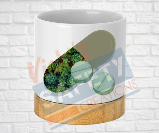 Small Desk Ceramic Planter-RX Pharmacy Hosta Field Home Decor