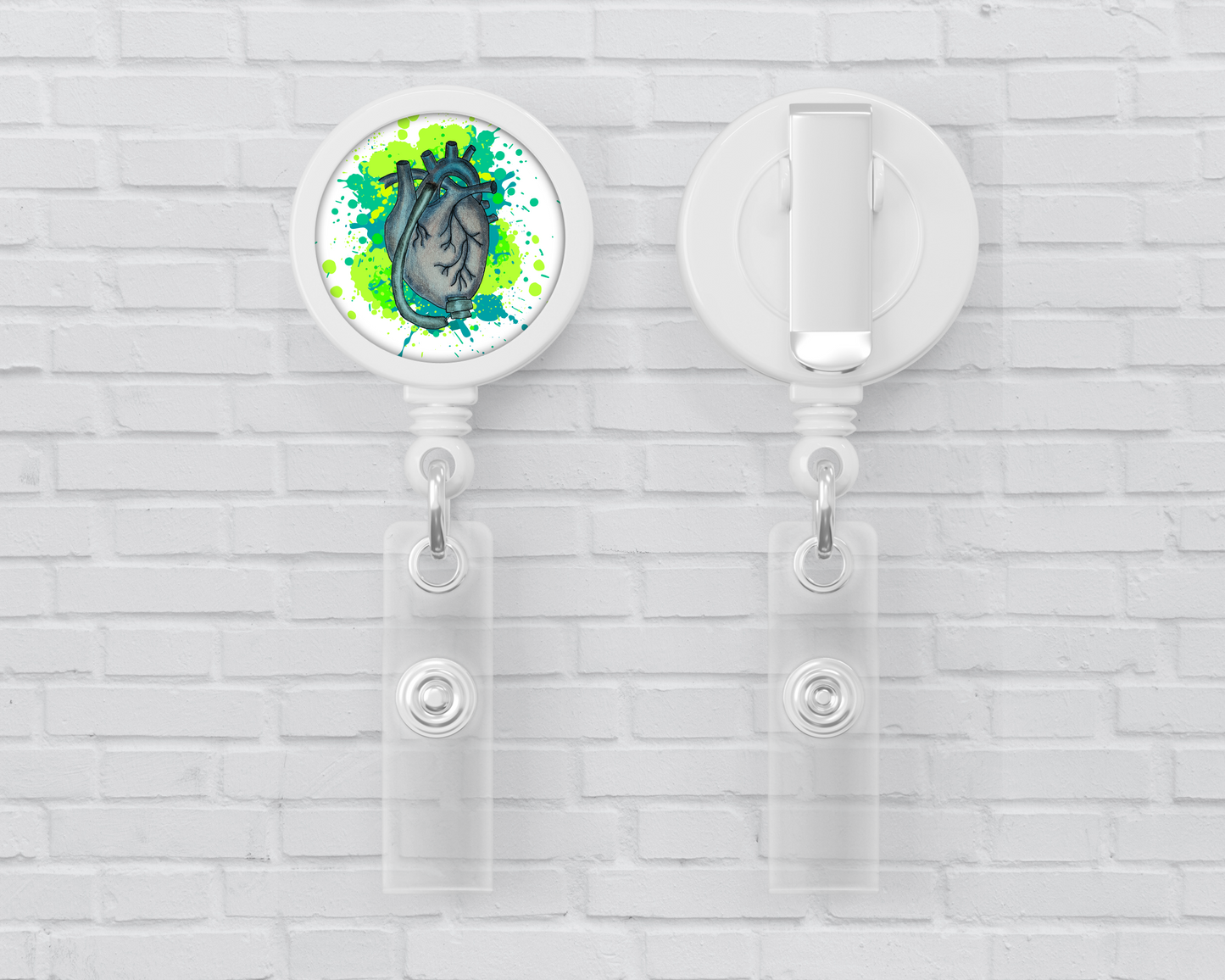 Basic Badge Reels - LVAD Heart (Asst. colors)