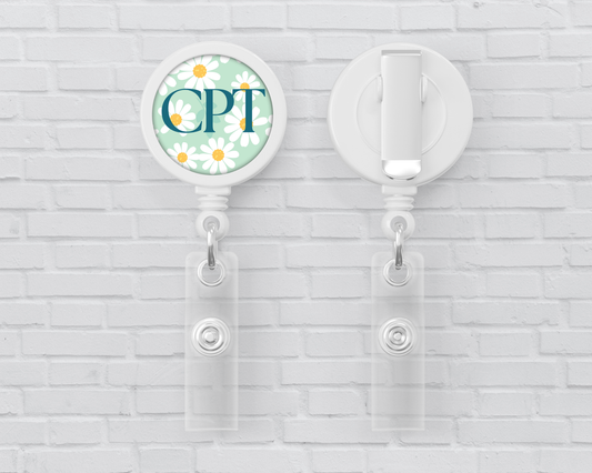 Basic Badge Reels - Daisies (asst. medical titles)