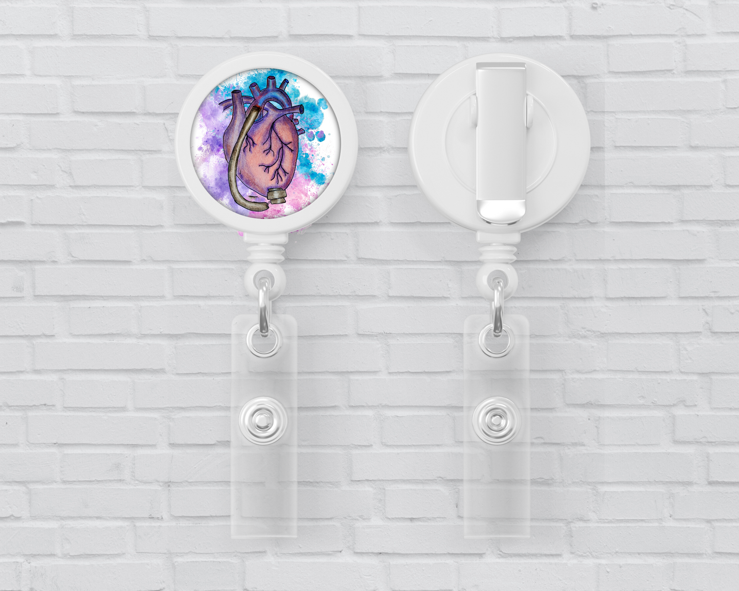 Basic Badge Reels - LVAD Heart (Asst. colors)