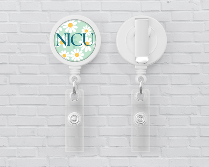 Basic Badge Reels - Daisies (asst. medical titles)