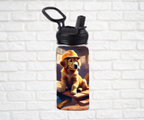12oz. Stainless Steel Water Bottle-Golden Retrievers (asst. Health & Safety Designs)