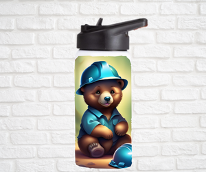12oz. Stainless Steel Water Bottle-Bear (asst. Health & Safety Designs)