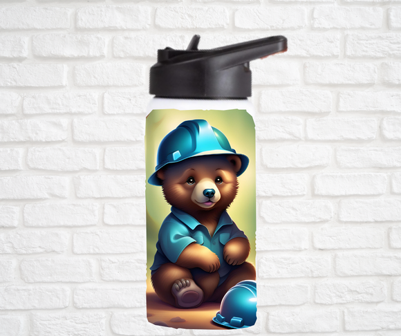 12oz. Stainless Steel Water Bottle-Bear (asst. Health & Safety Designs)