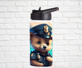 12oz. Stainless Steel Water Bottle-Teddy Bear (asst. Health & Safety Designs)