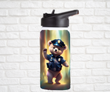 12oz. Stainless Steel Water Bottle-Bear (asst. Health & Safety Designs)