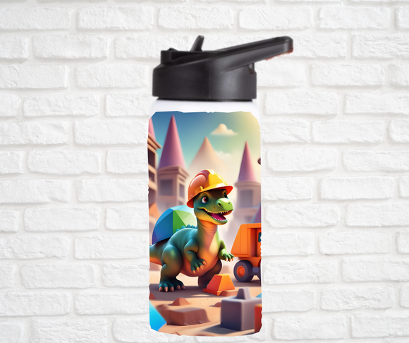 12oz. Stainless Steel Water Bottle-Dinosaur (asst. Health & Safety Designs)