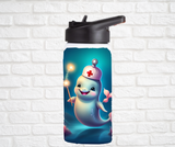 12oz. Stainless Steel Water Bottle-Narwhal (asst. Health & Safety Designs)