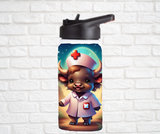 12oz. Stainless Steel Water Bottle-Buffalo (asst. Health & Safety Designs)