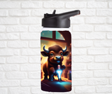 12oz. Stainless Steel Water Bottle-Buffalo (asst. Health & Safety Designs)