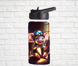 12oz. Stainless Steel Water Bottle-Pig (asst. Health & Safety Designs)
