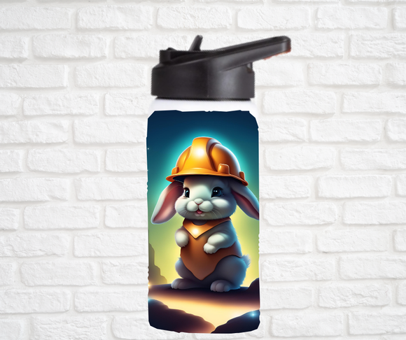 12oz. Stainless Steel Water Bottle-Bunny (asst. Health & Safety Designs)