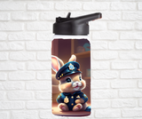 12oz. Stainless Steel Water Bottle-Bunny (asst. Health & Safety Designs)