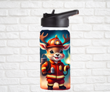 12oz. Stainless Steel Water Bottle-Reindeer (asst. Health & Safety Designs)