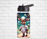 12oz. Stainless Steel Water Bottle-Reindeer (asst. Health & Safety Designs)