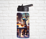12oz. Stainless Steel Water Bottle-Reindeer (asst. Health & Safety Designs)
