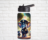 12oz. Stainless Steel Water Bottle-Elephant (asst. Health & Safety Designs)