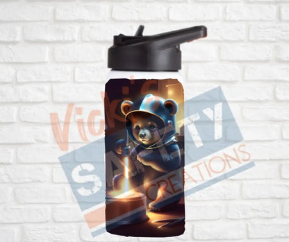12oz. Stainless Steel Water Bottle-Bear (asst. Health & Safety Designs) Welder Water Bottles