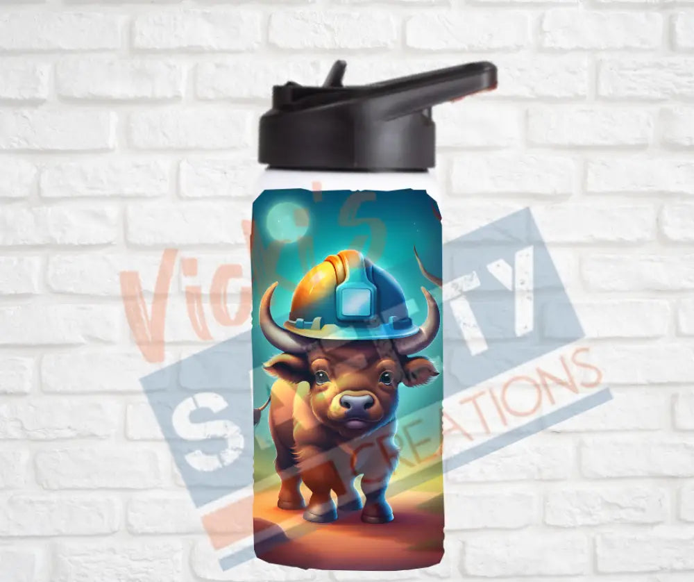 12oz. Stainless Steel Water Bottle-Buffalo (asst. Health & Safety Designs) Water Bottles