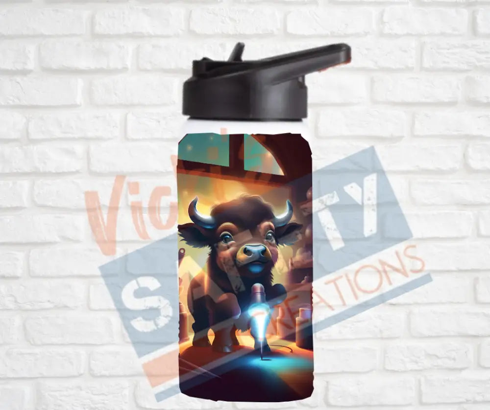 12oz. Stainless Steel Water Bottle-Buffalo (asst. Health & Safety Designs) Water Bottles