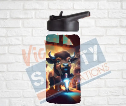 12oz. Stainless Steel Water Bottle-Buffalo (asst. Health & Safety Designs) Water Bottles