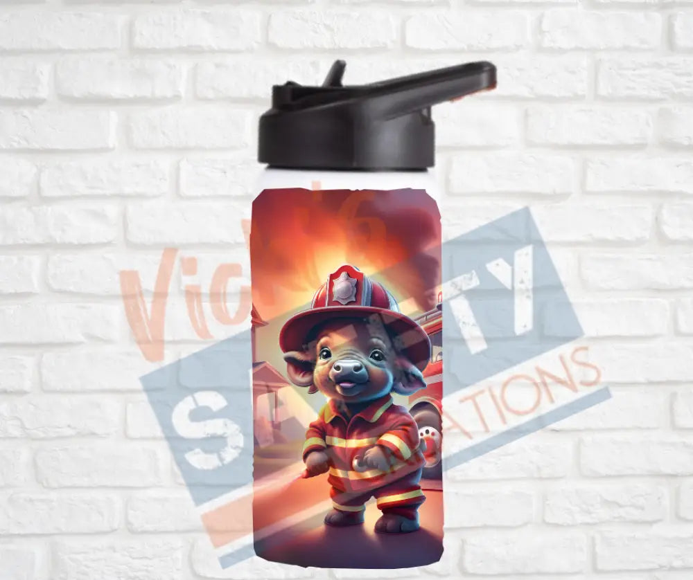 12oz. Stainless Steel Water Bottle-Buffalo (asst. Health & Safety Designs) Water Bottles