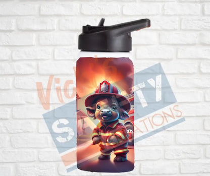 12oz. Stainless Steel Water Bottle-Buffalo (asst. Health & Safety Designs) Water Bottles