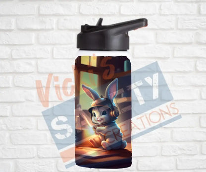12oz. Stainless Steel Water Bottle-Bunny (asst. Health & Safety Designs) Welder Water Bottles