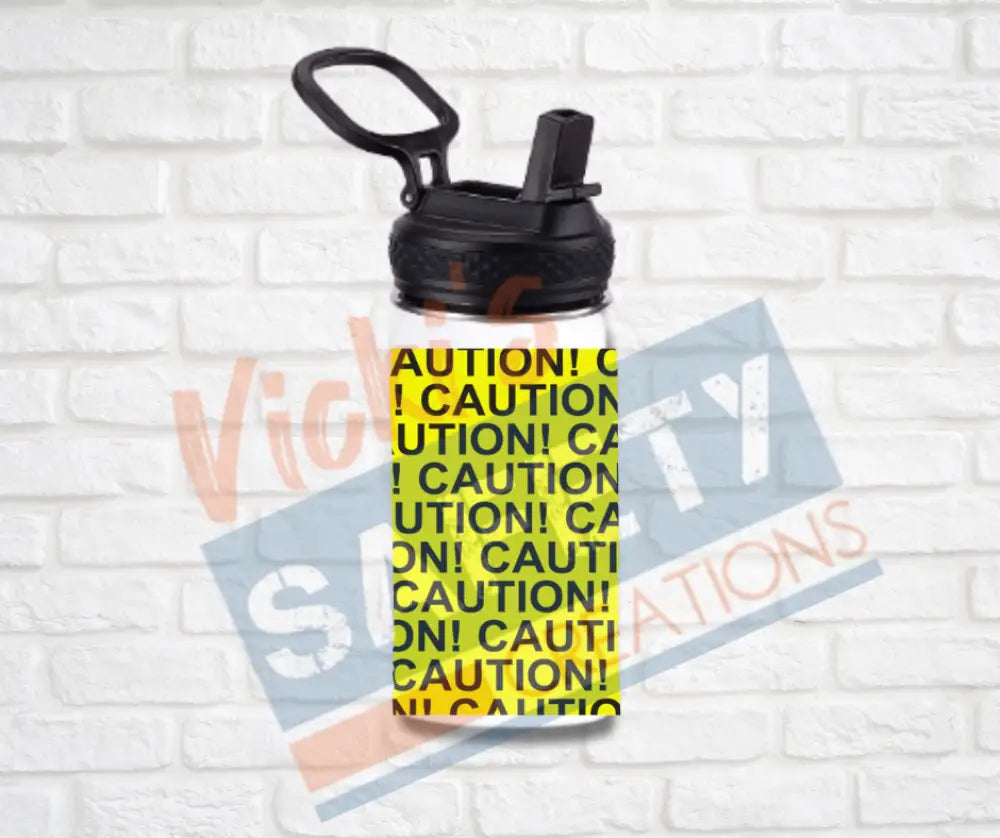 12oz. Stainless Steel Water Bottle-Caution Tape Water Bottles