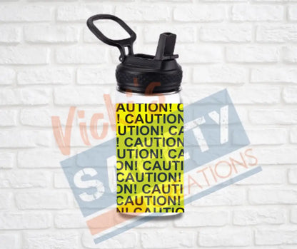 12oz. Stainless Steel Water Bottle-Caution Tape Water Bottles