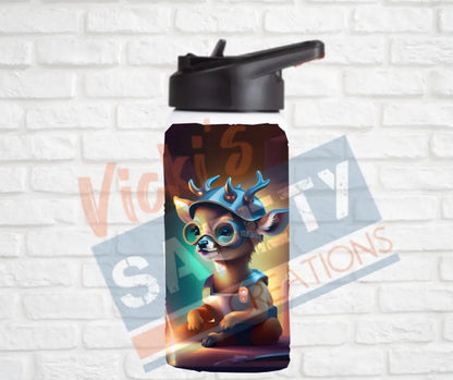 12oz. Stainless Steel Water Bottle-Deer (asst. Health & Safety Designs) Welder Water Bottles