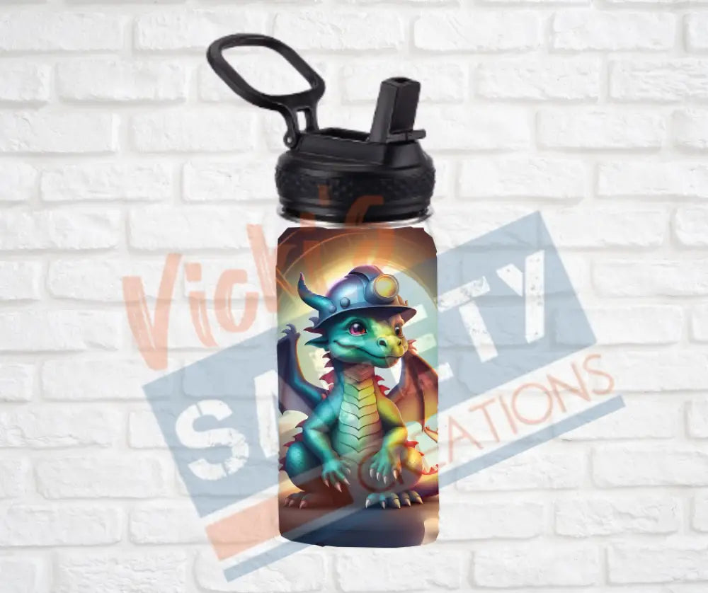 12oz. Stainless Steel Water Bottle-Dragon (asst. Health & Safety Designs) Hard Hat Water Bottles