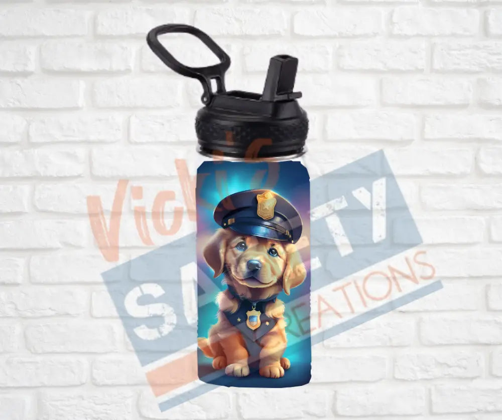 12oz. Stainless Steel Water Bottle-Golden Retrievers (asst. Health & Safety Designs) Police Water Bottles