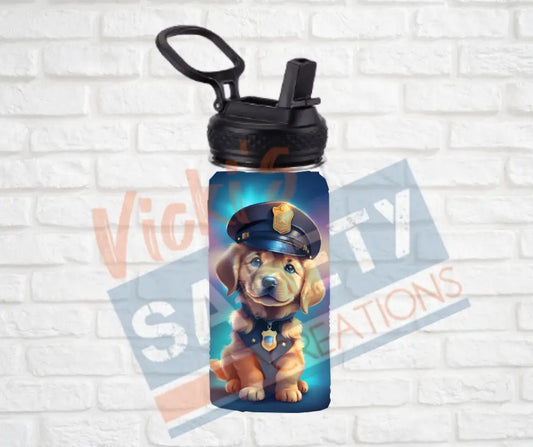 12oz. Stainless Steel Water Bottle-Golden Retrievers (asst. Health & Safety Designs) Police Water Bottles