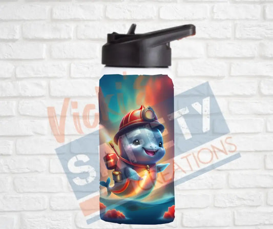 12oz. Stainless Steel Water Bottle-Narwhal (asst. Health & Safety Designs) Firefighter Water Bottles