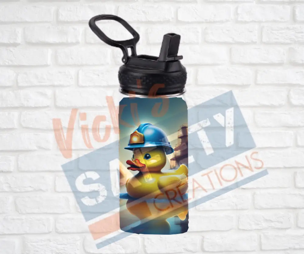 12oz. Stainless Steel Water Bottle-Rubber Duck (asst. Health & Safety Designs) Hard Hat Water Bottles
