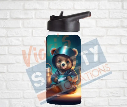 12oz. Stainless Steel Water Bottle-Teddy Bear (asst. Health & Safety Designs) Welder Water Bottles