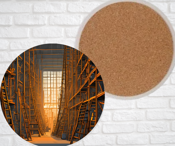 Ceramic Coasters - Ladder Hazard