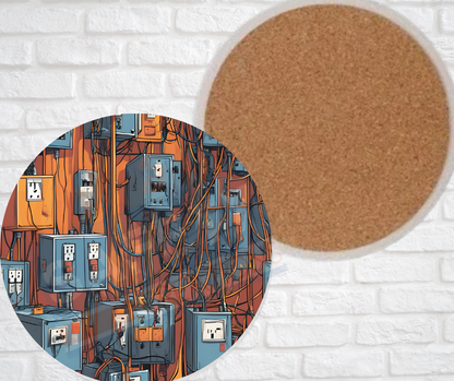 Ceramic Coasters - Electrical Mess
