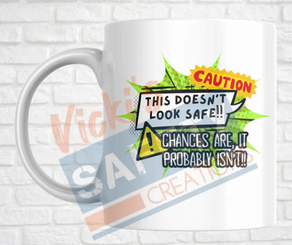 15oz. Ceramic Mug - This doesn’t look safe Drinkware & Accessories