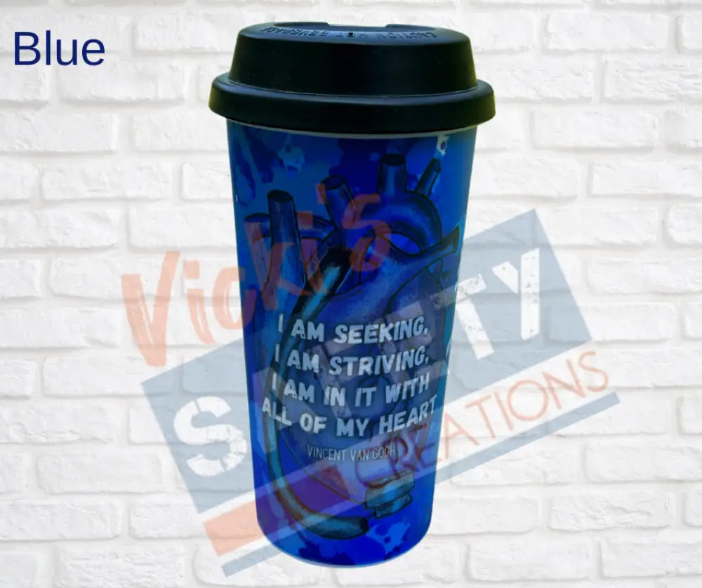 15oz. Polymer Tumbler-LVAD Heart (Asst. Colors) Blue Travel Mug
